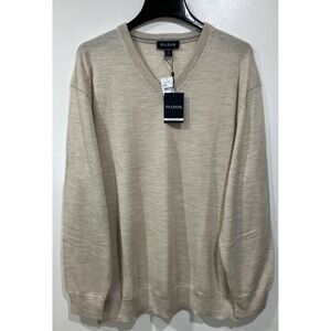 Mens Jos A Bank Traditional Fit 100% Merino Wool V-Neck Sweater 2X NWT‎